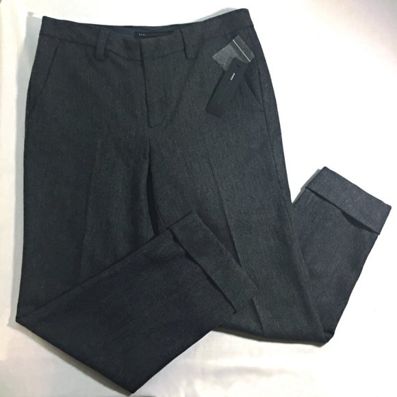 Beautiful NWT Wool Blend Trousers Flat Front Great Details CHARCOAL GRAY SZ 8 - Picture 13 of 13